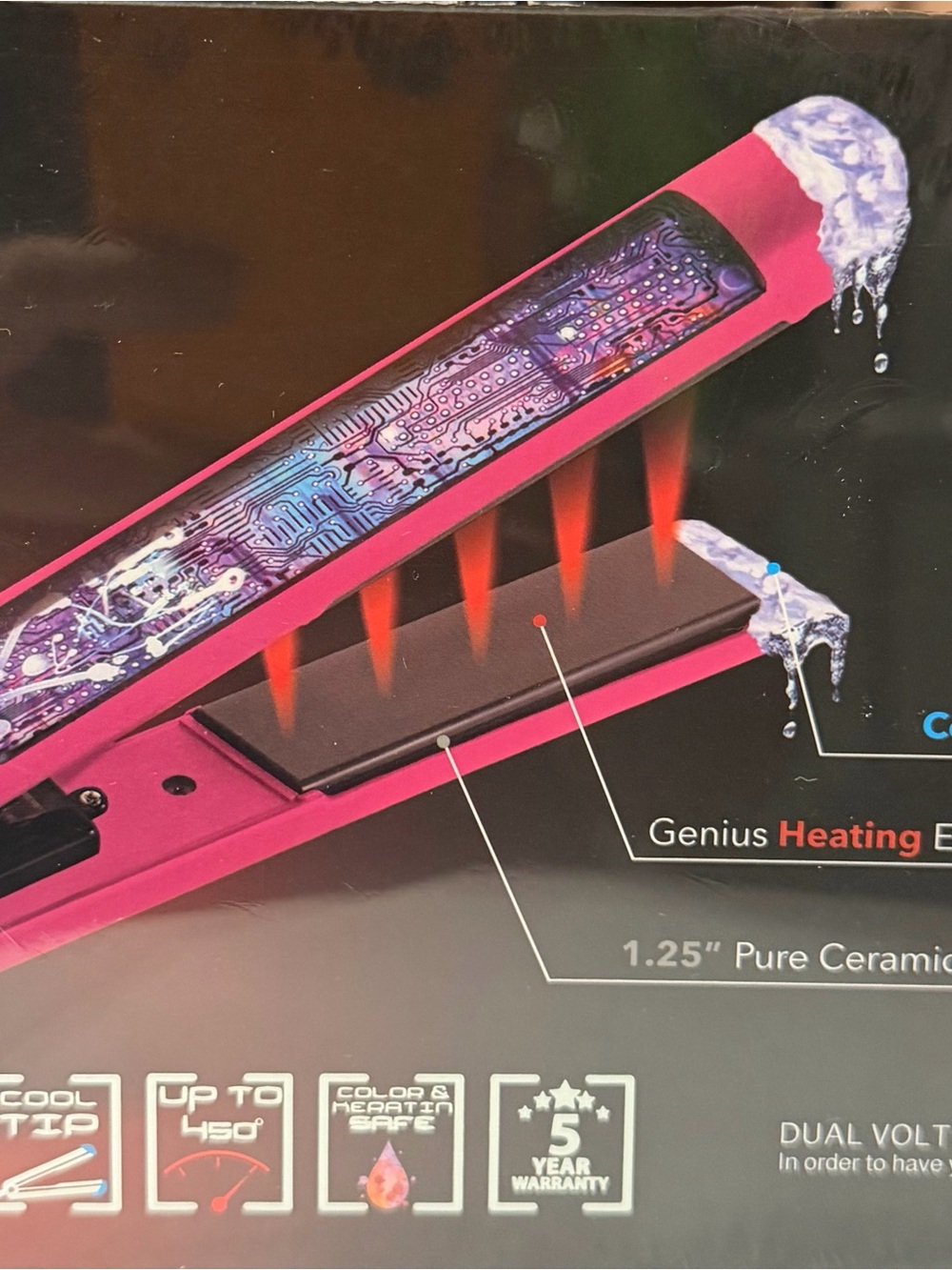 Pink Women's Hair Straightener - Ceramic Flat Iron